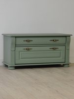 Обувница для прихожей 91х42х46, Susanna, скамья в прихожую, тумба напольная, массив сосны, зеленая изумруд, Dipriz