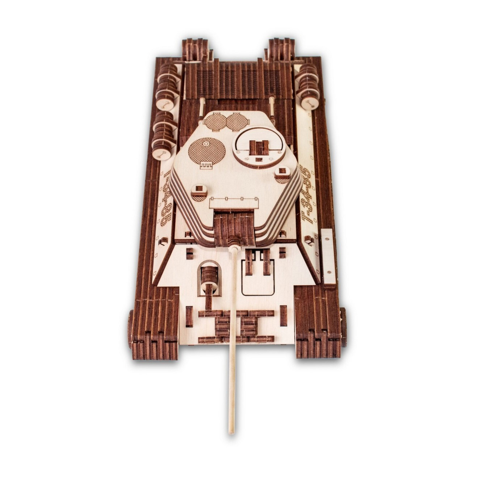 Механический Танк Т-34-85 (EWA) - Деревянный конструктор, 3D пазл, сборная модель на резиномоторе