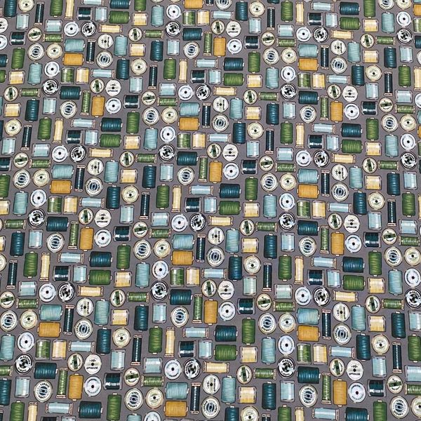 НИТКИ НА СЕРОМ,  хлопок Handmade Fabrics 1