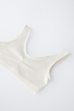 ZARA НАБОР ИЗ ДВУХ БЕСШОВНЫХ ТОПОВ, РАЗНОЦВЕТНЫЙ