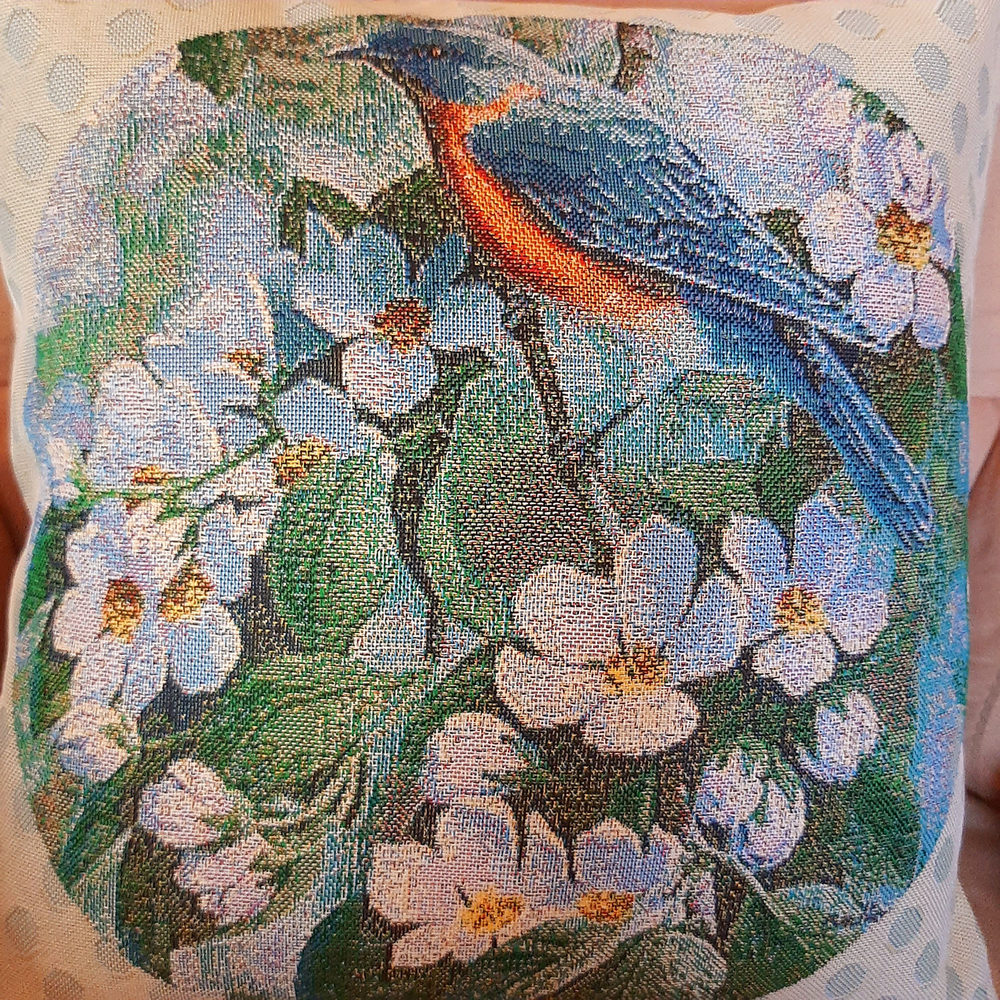 Декоративный гобеленовый чехол для интерьерной подушки Цветение 1 38*38