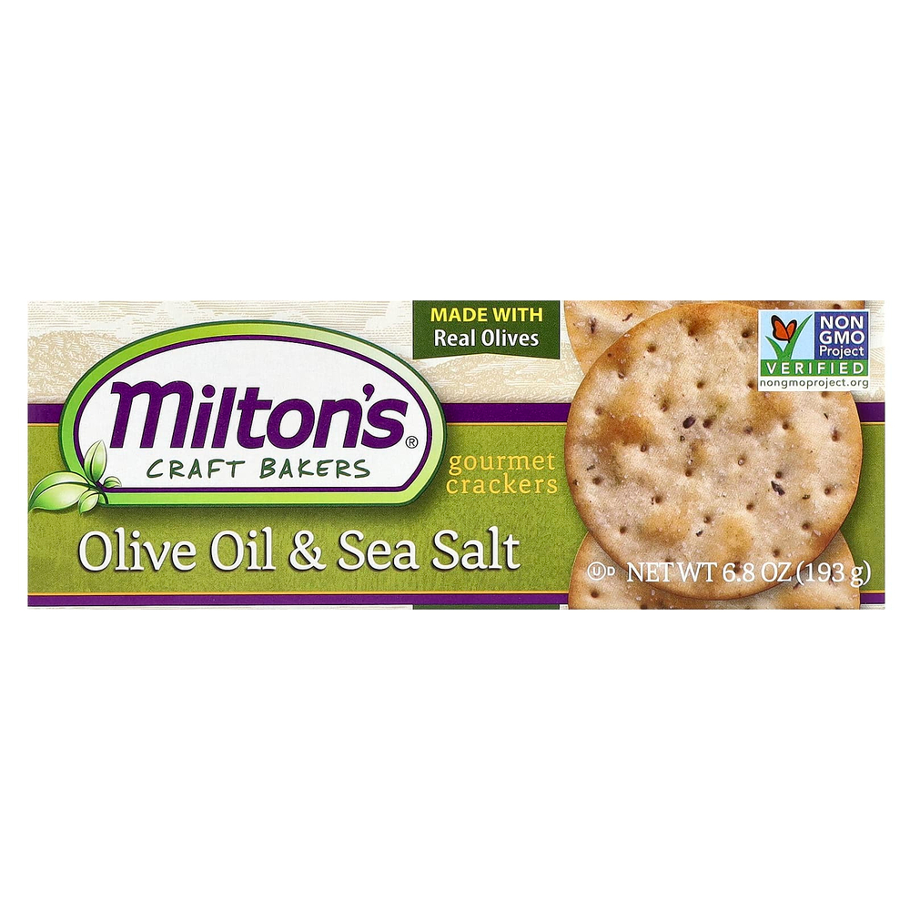 Milton's Craft Bakers, Gourmet Crackers, оливковое масло и морская соль, 193 г (6,8 унции)