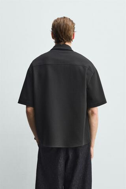 ZARА КУРТКА-РУБАШКА NON IRON, ЧЕРНЫЙ