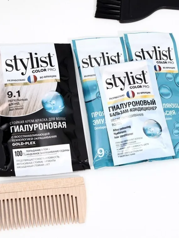 Стойкая крем-краска STYLIST COLOR PRO Гиалуроновая, тон пепельный блонд, 115 мл