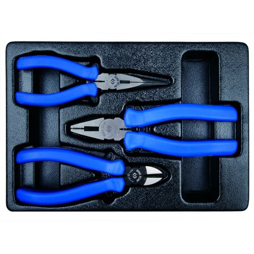 KING TONY (9-40103GP) Набор пассатижей и бокорезов, ложемент, 3 предмета