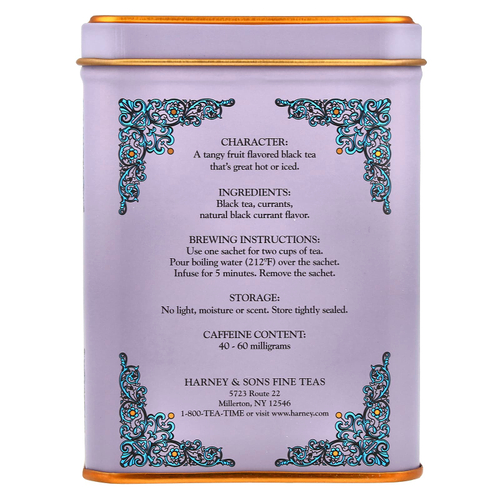 Harney & Sons, HT Tea Blends, смесь чая с черной смородиной, 20 пакетиков, 40 г (1,4 унции)