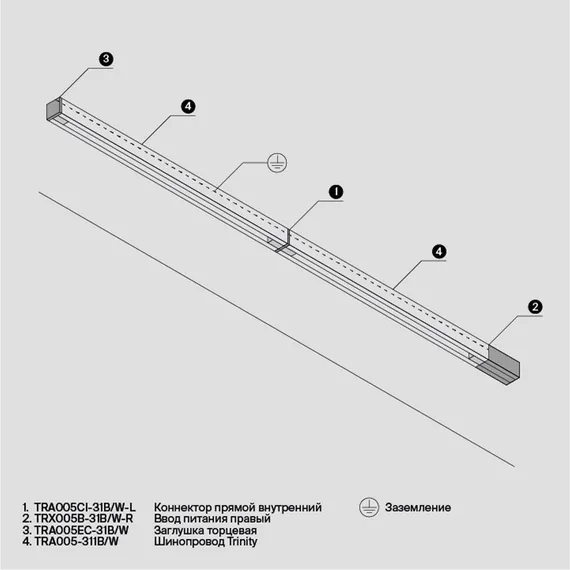 Заглушка торцевая Trinity черный, 1шт Technical tra005ec-31b