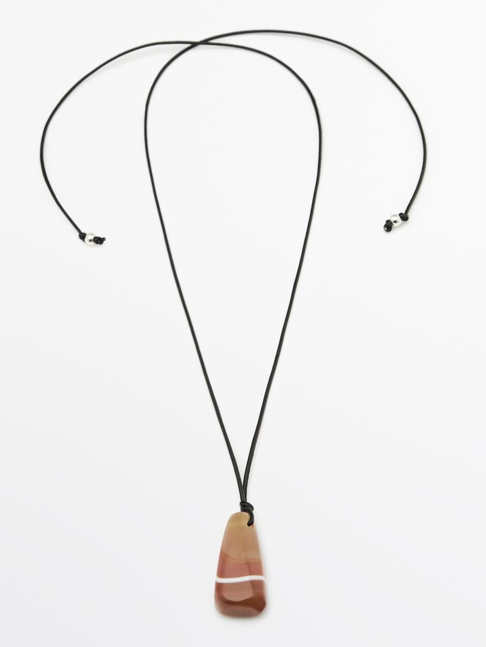 Massimo Dutti Ожерелье-шнурок с камнем с эффектом омбре, оранжевый