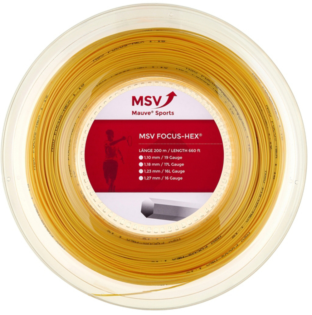 Теннисные струны MSV Focus Hex (200 m) - желтый