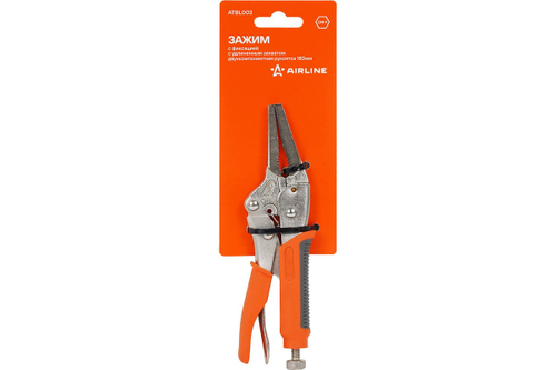 Зажим с фиксацией с удлиненным захватом двухкомпонентная рукоятка 180мм ATBL003 AIRLINE