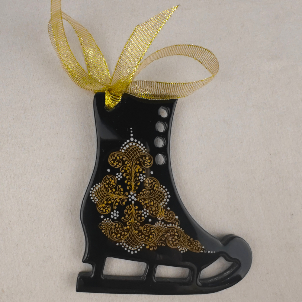 Сувенир Конек "Зимние забавы" с росписью Палех в коробке