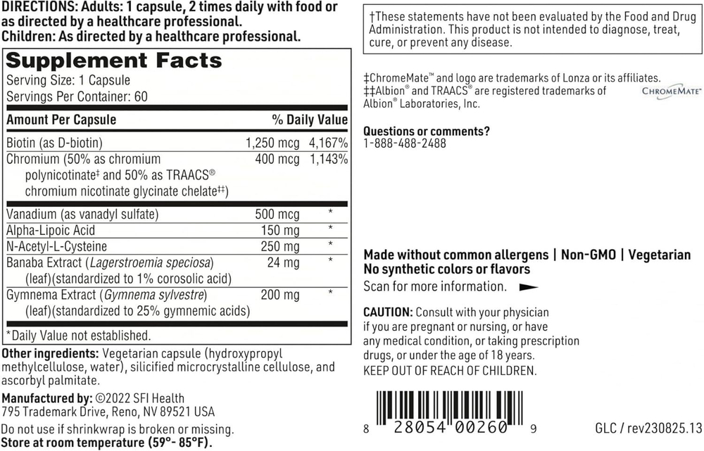 SFI/Klaire Labs - GlucoTheraT Forte - 120 capsules