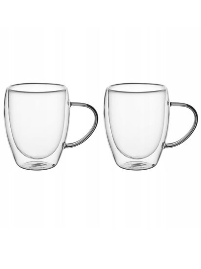 Набор стеклянных чашек 2 шт. 350 мл. Kamille KM 9009 с двойными стенками