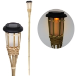 Фонарь садовый «Пламя» 118 см , на солнечной батарее, Теплый белый