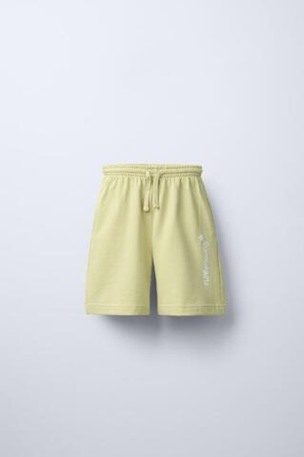 ZARA ШОРТЫ С НАДПИСЬЮ, ЖЕЛТЫЙ