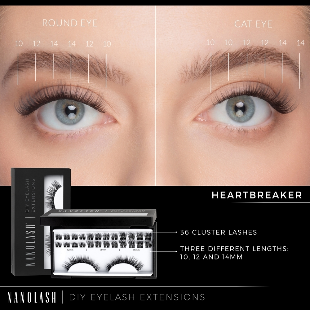 Nanolash DIY Eyelash Extensions - Пучки ресниц без узелков, 36 шт.