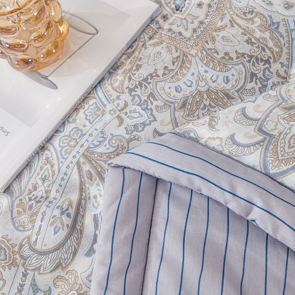 Комплект постельного белья Сатин с Одеялом 100% хлопок на резинке OBR120