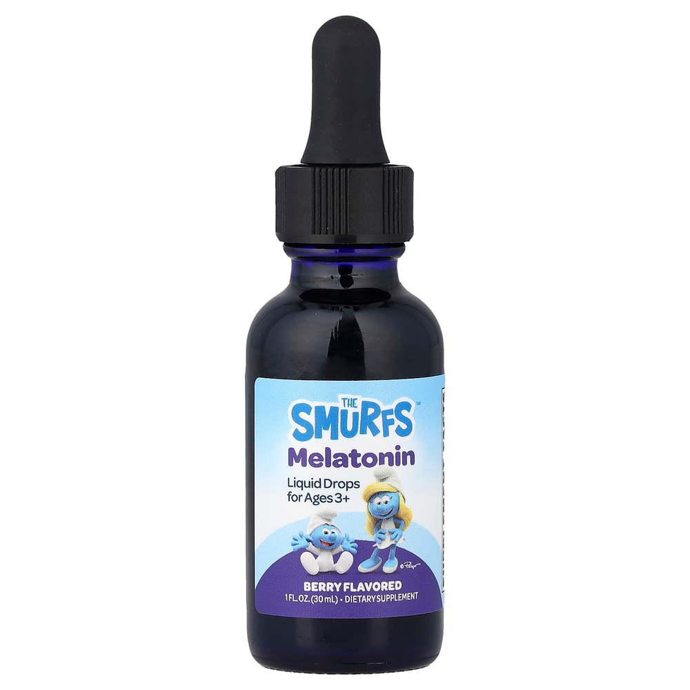 The Smurfs, мелатонин, капли, для детей от 3 лет, ягодный вкус, 30 мл (1 жидк. унция)