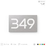 Номер на дверь 349, табличка на дверь для офиса, квартиры, кабинета, аудитории, склада, серая 120х70 мм, Айдентика Технолоджи