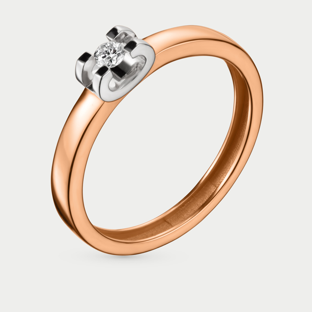 Кольцо для женщин из розового золота 585 пробы с бриллиантом (арт. 01-00109-01-001-02-01)