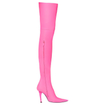Balenciaga Knife Shark Knee High Boots 11cm Women"s Pink