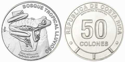 Коста-Рика 50 колонов 2023 Красноглазая Квакша