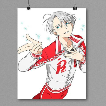 Постер "Figure skater Victor Nikiforov - Yuri!!! on Ice", А3, глянцевый