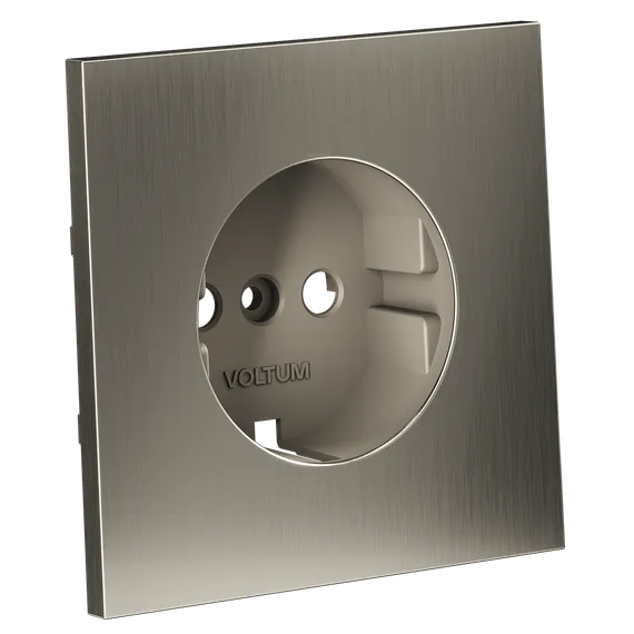 Накладка для розетки с заземлением, S70 Metal (никель) vlsm000611
