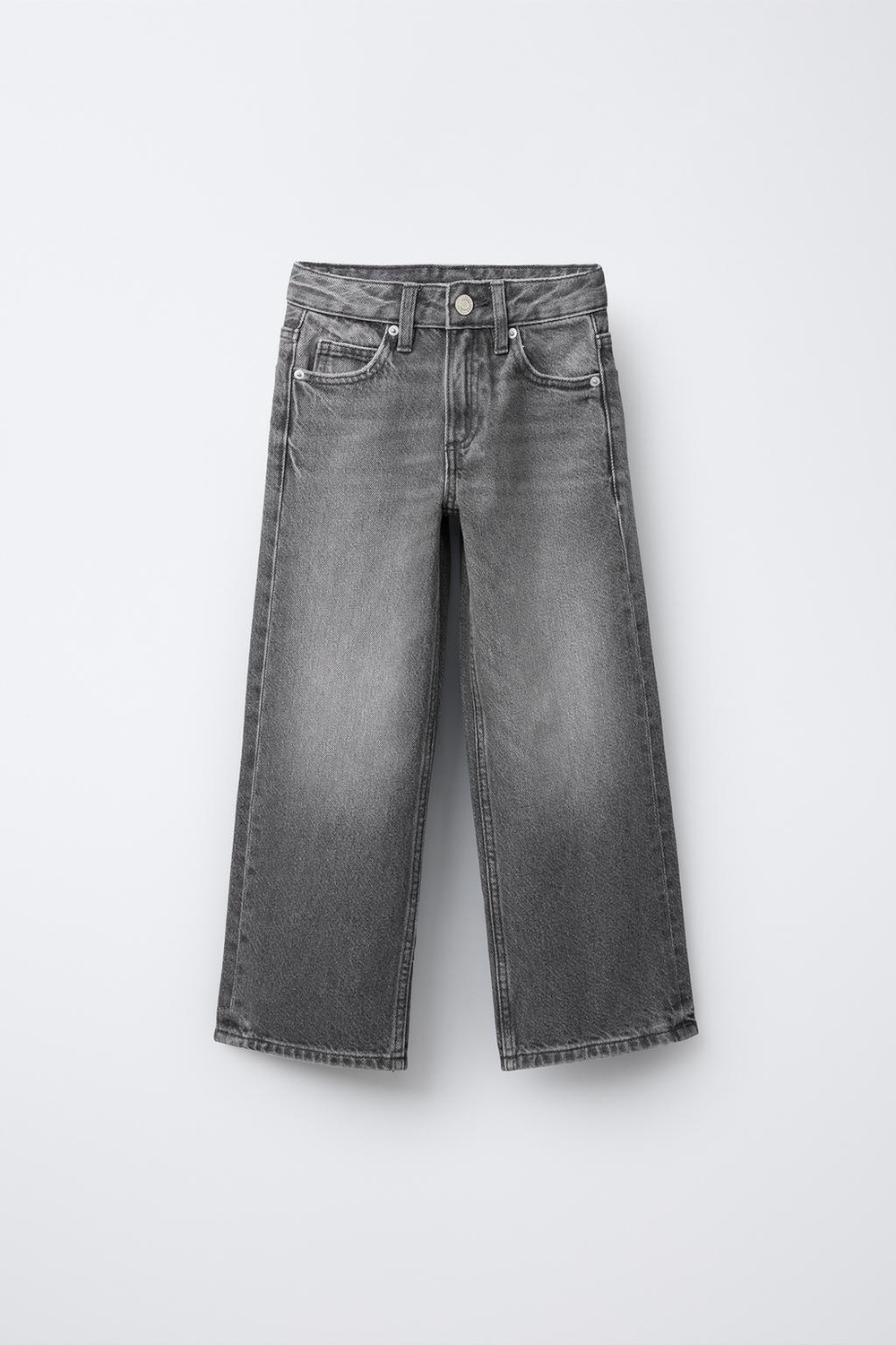 ZARA ДЖИНСЫ WIDE LEG СО ЗВЕЗДАМИ И АНИМАЛИСТИЧЕСКИМ ПРИНТОМ, СЕРЫЙ