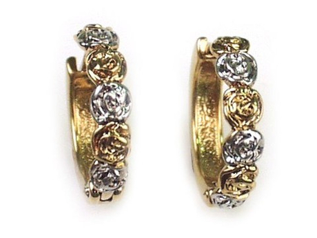 "Динора" серьги в золотом покрытии из коллекции "Ботаника" от Jenavi с английским замком