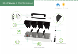 Фитомодуль с автополивом Hydro Falls на 4 растения