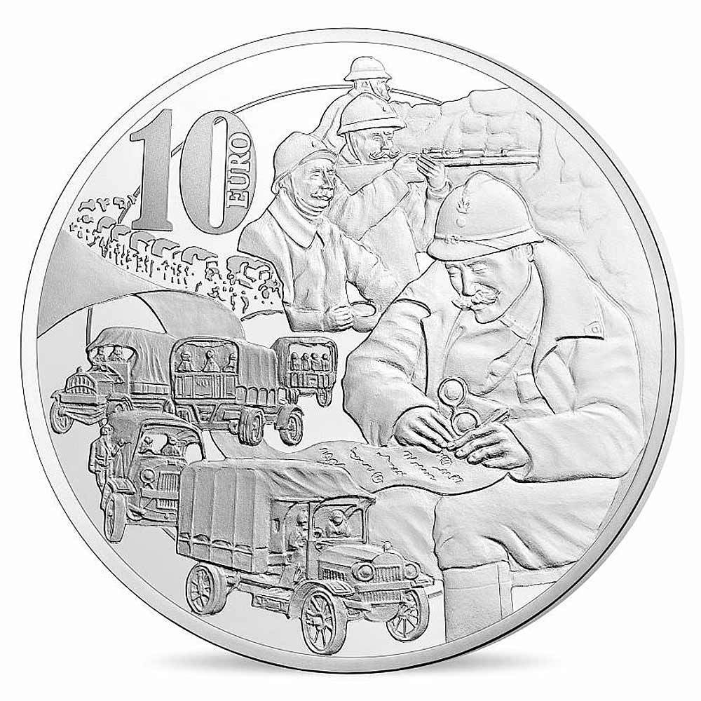 10 евро 2016. Франция. Вердун Секретная дорога 1916-2016 Первая мировая война. Серебро