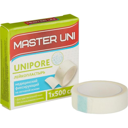 Master Uni UNIPORE лейкопластырь фиксирующий 1×500 см на нетканой основе
