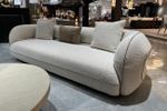 Диван Garda Decor Амели (Amelia) трехместный букле светлый 253*100*67 см с бежевым кантом