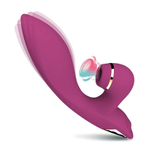 Сливовый вибратор-кролик с вакуумной стимуляцией 5’’ Silicone Suction Kiss - 20,3 см.