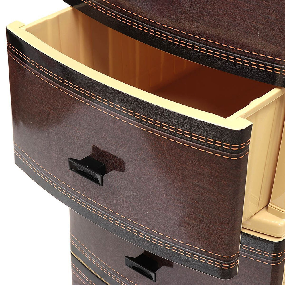 Комод 4 ящика, Кожа, 38х47х98 см, беж, РП-451, Росспласт