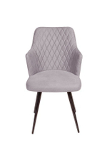 Стул поворотный на 360 градусов Hunt ромб, бархат светло-серый 26 / чёрный конус