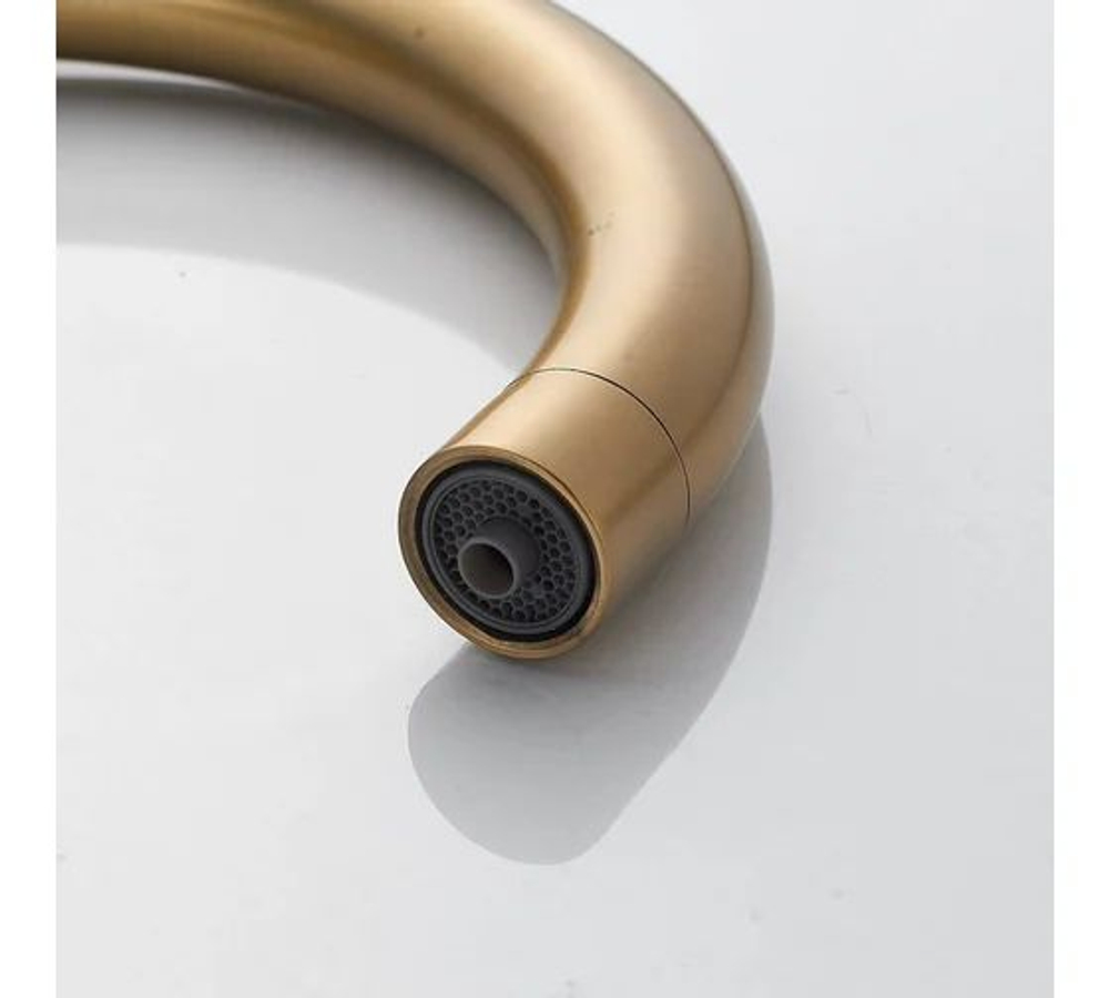 Смеситель для кухни с подключением фильтра питьевой воды, золотой сатин, Shevanik S128G