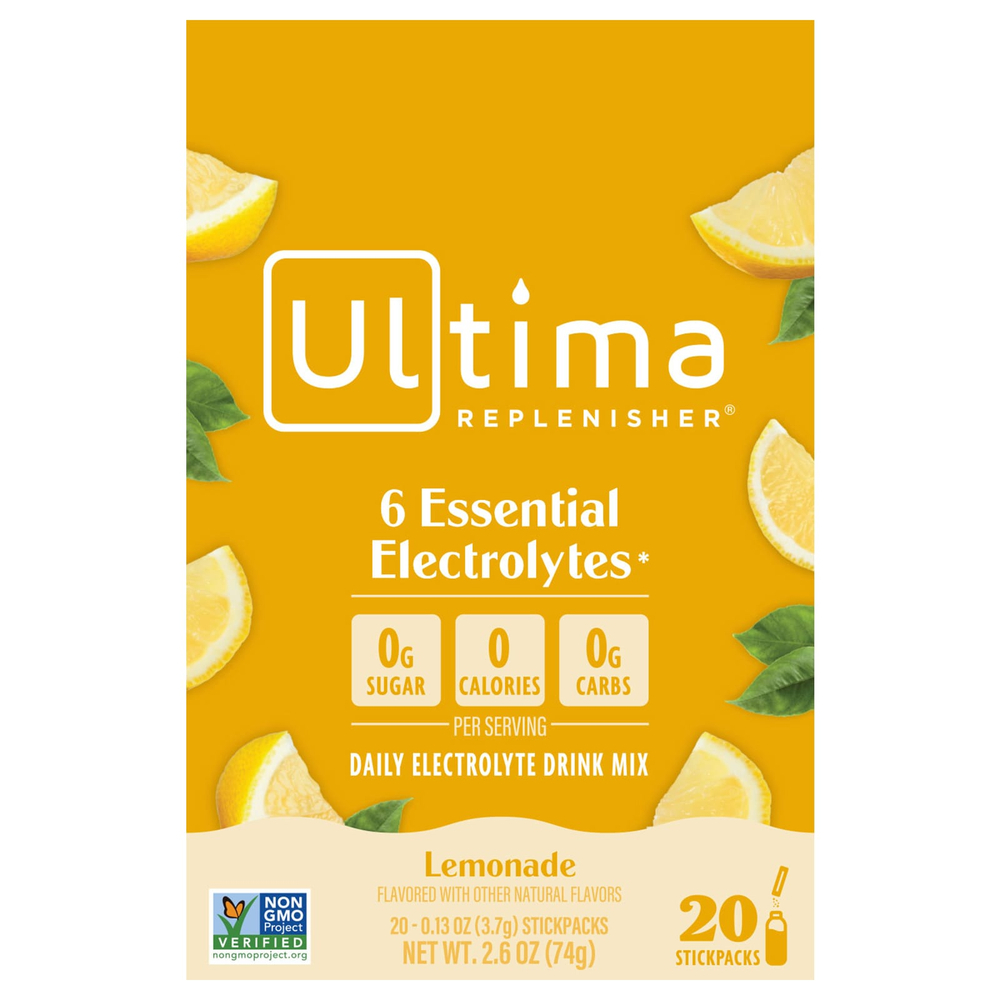 Ultima Replenisher, смесь для приготовления электролитического напитка, со вкусом лимонада, 20 стиков, 3,7 г (0,13 унции) каждый