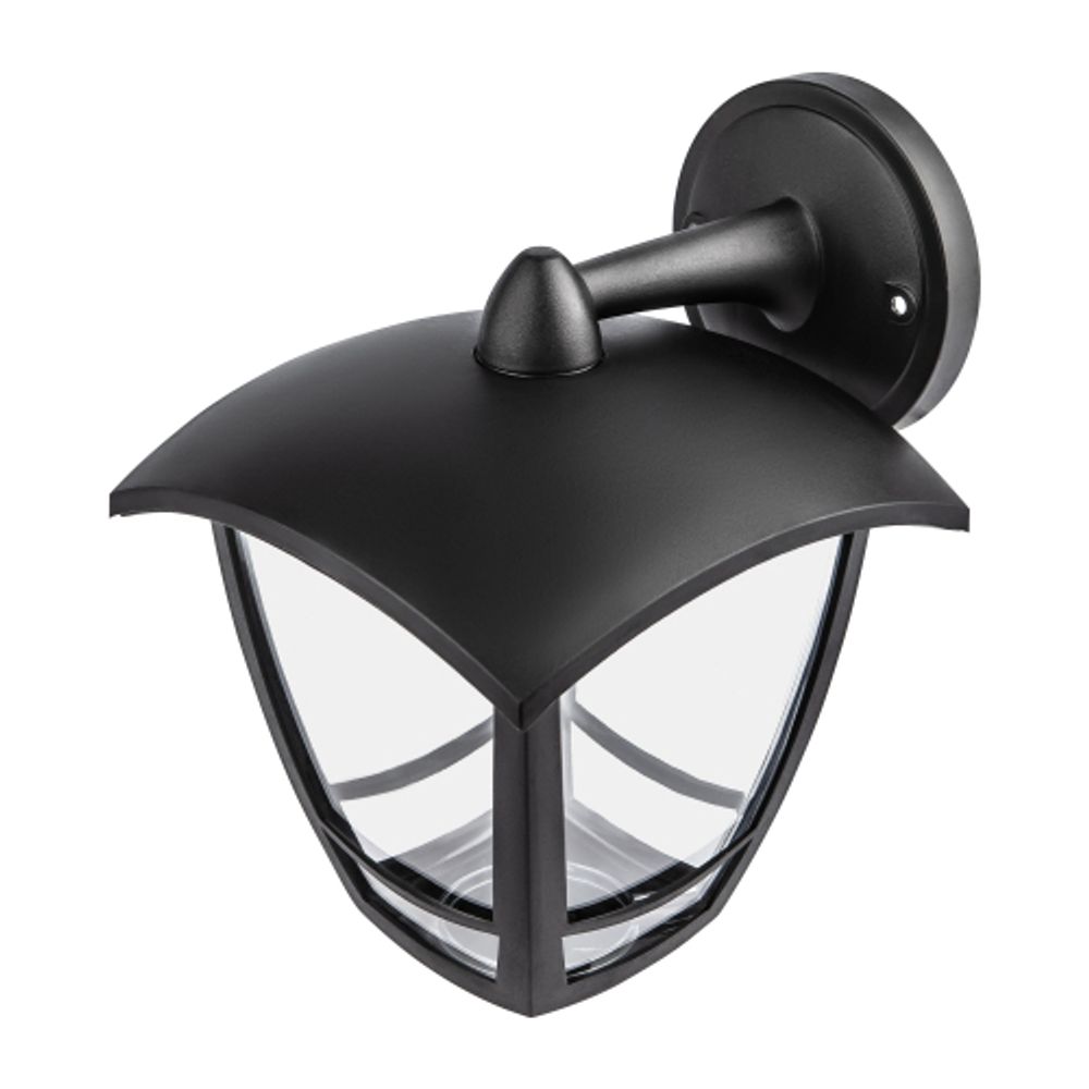 Садово-парковый светильник ЭРА «Дели 2» НБУ 07-60-002 черный 4-гранный настенный IP44 Е27 max 60Вт