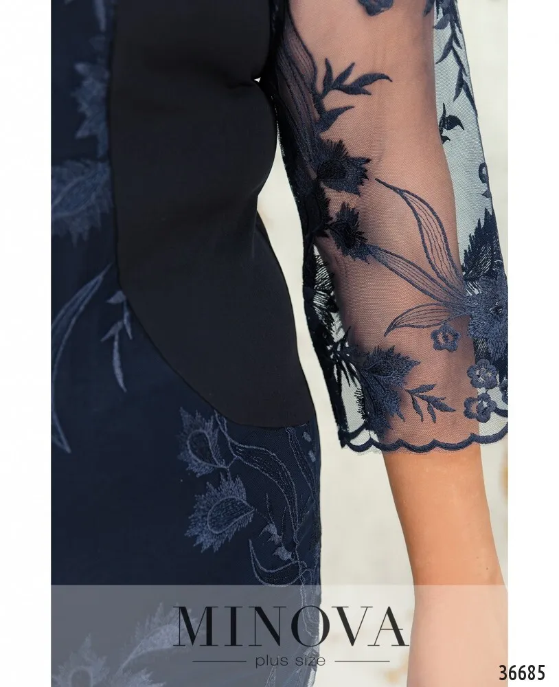 Платье 385СБ-синий Minova