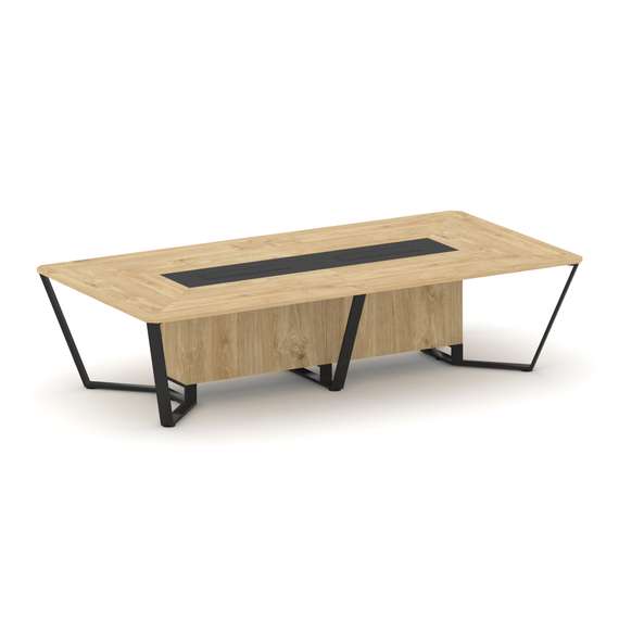 Steel Meet Стол переговорный прямоугольный KM-PR.B.SP-12 Тиквуд Светлый/Графит Глянец/Металл Черный