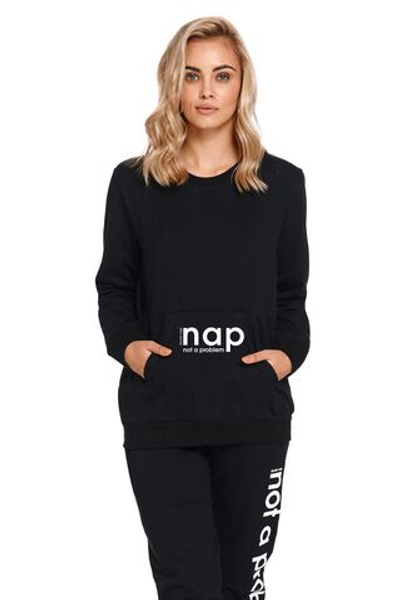 Стильный свитшот для беременных и кормящих мам (Размер: M) (Цвет: черный)