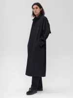 Плащ FOS Длинный Мужской Черный