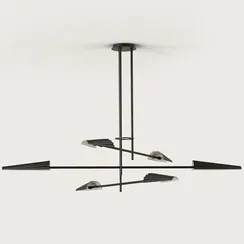 Люстра Bion 6L черная с черными абажурами