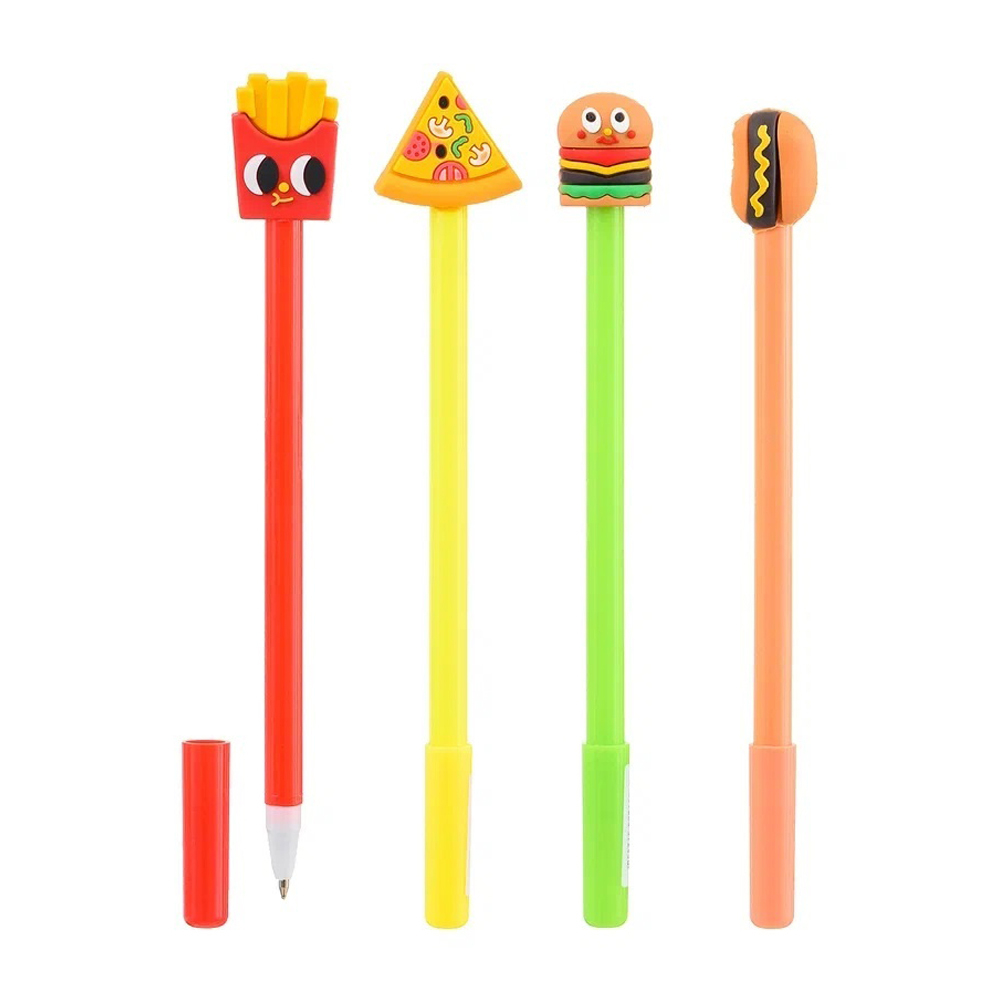 Ручка шариковая, Basir, синие чернила, серия "Фаст-Фуд", с фигуркой на корпусе, 12 шт