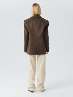 Пальто ассиметрия в полоску