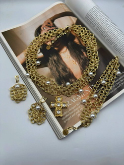 Серьги "Империя", оттенок золото