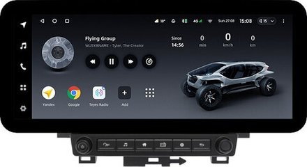 Магнитола для Mitsubishi Eclipse Cross (взамен ШГУ-планшета с крутилками) - Teyes LUX ONE ROUND монитор 12.3" 2K QLED на Android 10, CarPlay, 4G SIM-слот