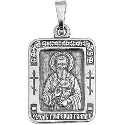 Святой Григорий. Нательная икона посеребренная